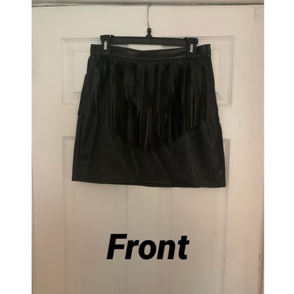 H&M Black Fringe Mini Skirt